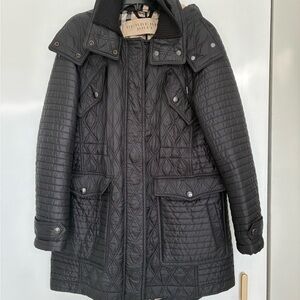 Burberry Brit Quilted detachable hoodie Lightweight Warm Jacket Coat Black XL